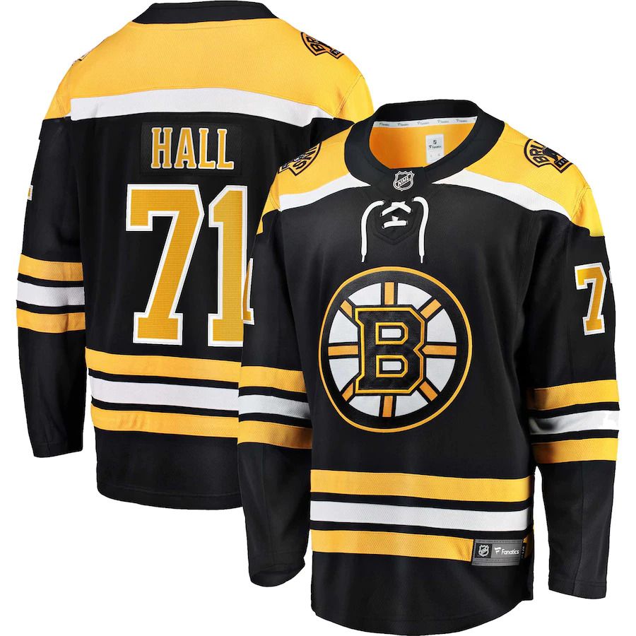 Men Boston Bruins #71 Taylor Hall Fanatics Branded Black Home Premier Breakaway Player NHL Jersey